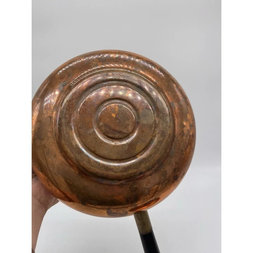 Copper Sauté Or Fondue Pot, MCM, handle Attached With Brass Fitting